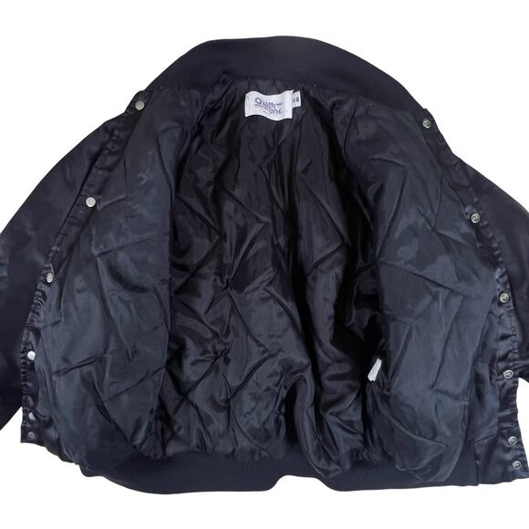 Vintage Chalk Line Mickey Mouse Satin Bomber Jacket L Youth 80s Disney USA RARE - Picture 2 of 10